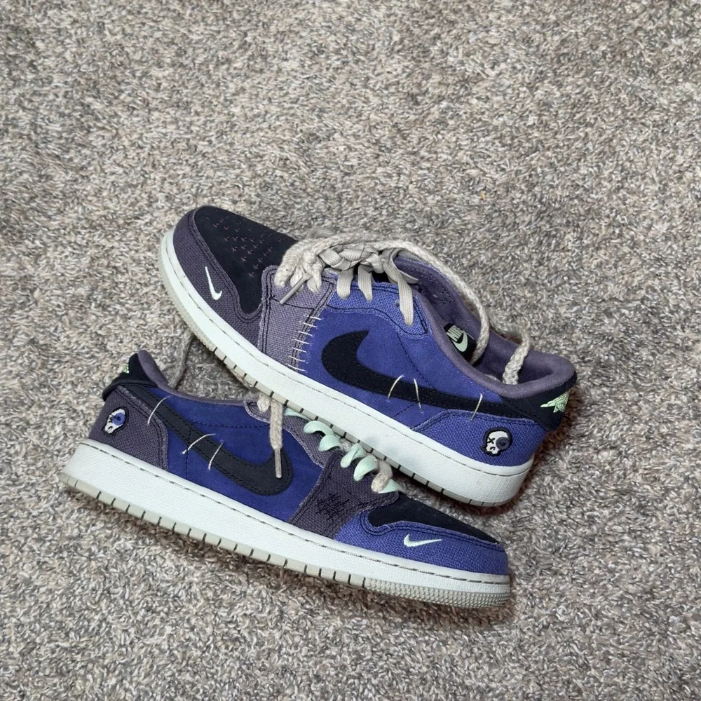 Nike Air Jordan 1 Low OG Dia de Muertos Kids Purple Black FQ8181-500 Zion voodoo